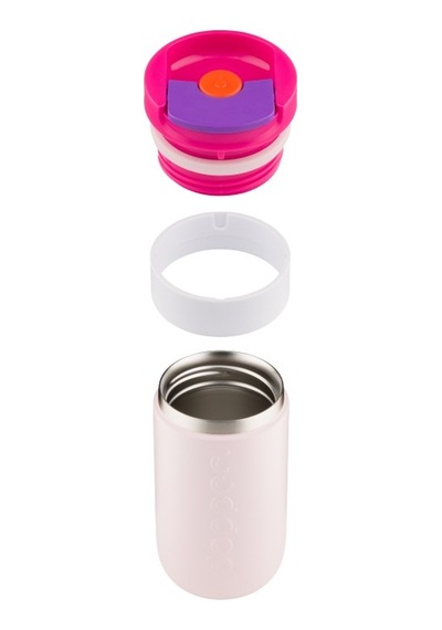Dopper Travel Mug Yalıtımlı Termos Bardak 300 Ml - Çilek Pembesi Açık Pembe / Beyaz