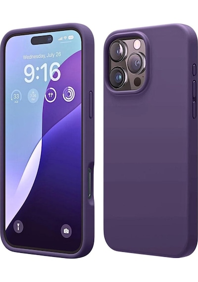Apple Uyumlu iPhone 16 Pro Max  Silikon Kılıf - Pastel Renk Tonu Esnek Tam Koruma Kapak - Mor