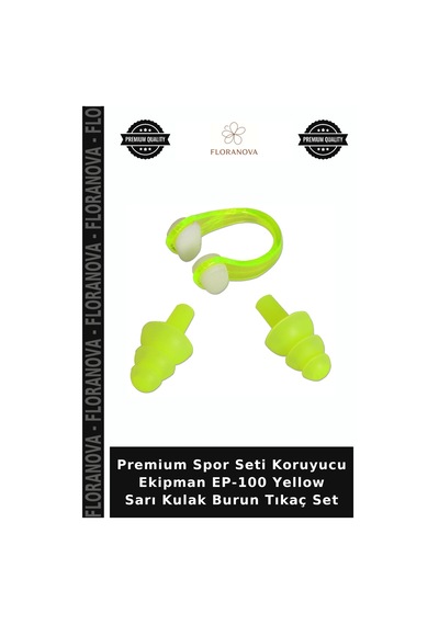 Premium Spor Seti Koruyucu Ekipman Ep-100 Yellow Sarı Kulak Burun Tıkaç Set