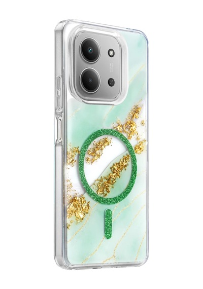 Onegif Xiaomi Redmi 15c 4g Lotus Simli Magsafe Kapak - Yeşil -