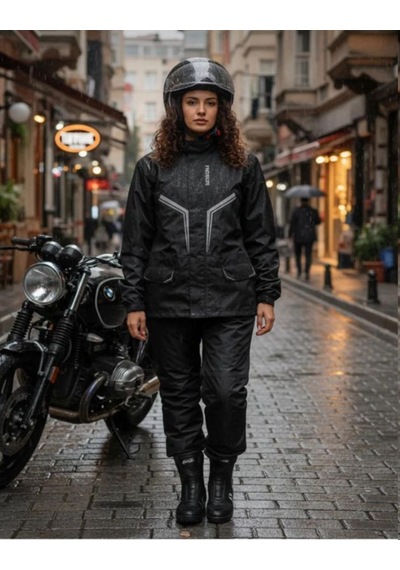Ebakbak Motosiklet Ve Bisiklet Lüx Yağmurluk Takım Waterproof Oxford Kumaş Astarlı Yağmurluk Takım