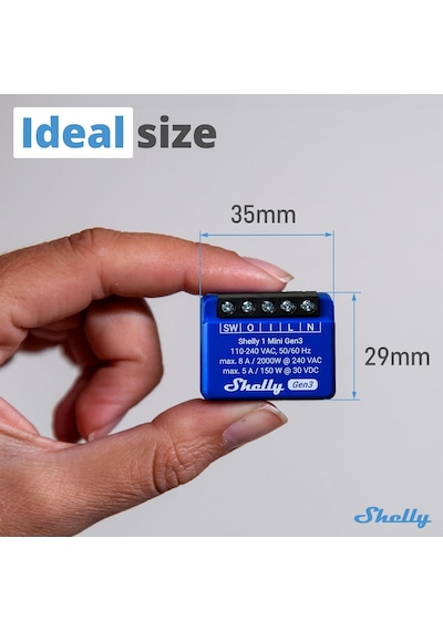 1 Mini Gen 3 Wifi Ve Bluetooth Smart Switch Röle 1 Kanal 8a Ev Otomasyonu Alexa Ve Google Standart