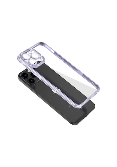 Apple Uyumlu iPhone 12 Pro Max Kılıf Kamera Korumalı Taşlı Zore Mina Kapak Rose Gold