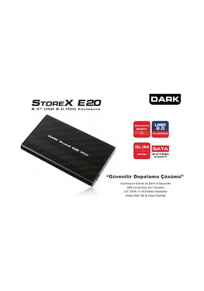 DARK DK-AC-DSE20 2.5" USB 2.0 SATA HDD KUTU ALUMİNYUM