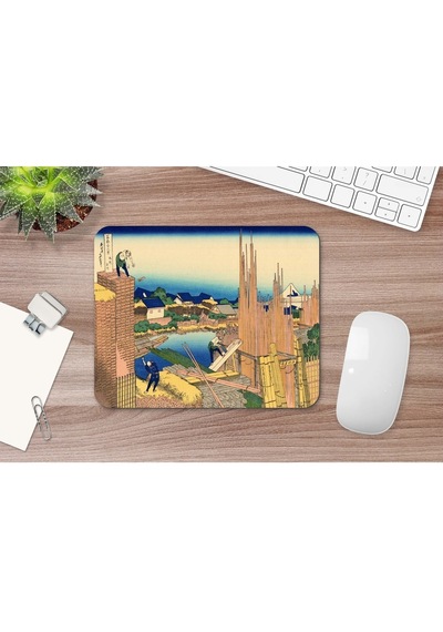 Hokusai Honjo Tatekawa The Timberyard At Honjo 17 X 21 Cm Mouse Pad Mousepad