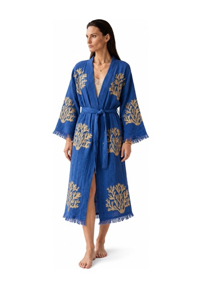 Brandsmiths Blue Ethereal Coral Kimono Sarı