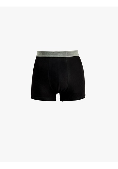 Koton Bel Detaylı Pamuklu Regular Fit 3'lü Boxer Seti Siyah 6slm90039mk