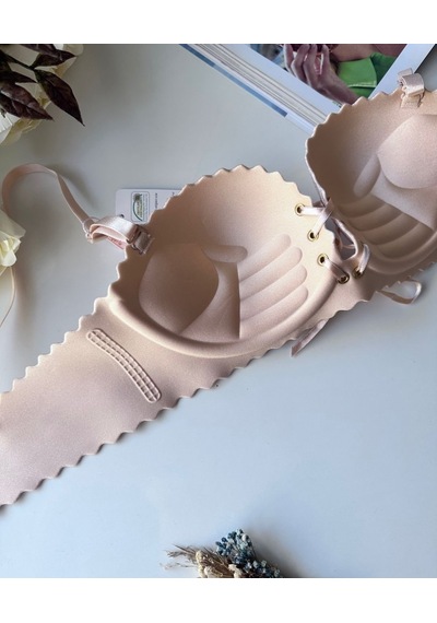Intive Lady Lazer Kesim Önden Bağlamalı İthal Dikişsiz Push-up Ma Pudra