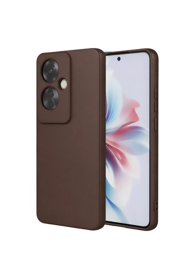 Oppo Reno 11f Uyumlu Kılıf First Silikon - Kahverengi