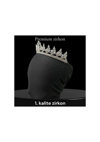 Zircon Luxe Crown-premium Kalite Zirkon Taç, Özel Tasarım Gelin Aksesuarı Beyaz - 801944412 Beyaz