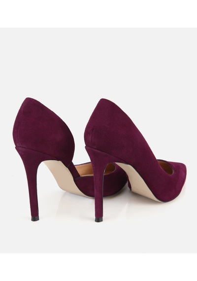 Hotiç Kadın Süet Deri Mor Klasik İnce Topuklu Stiletto 01ayh329760a660 01ayh329760a660