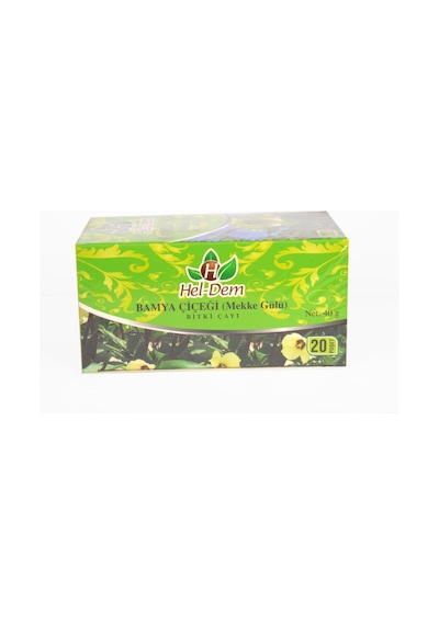 Hel-Dem Bamya Çiçeği Bitki Süzen Poşet Çay 20 x 2 G