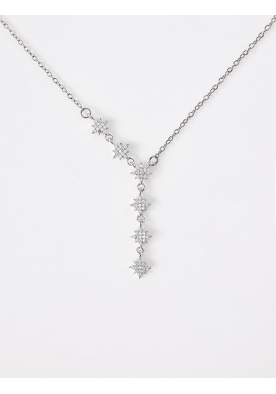 Jimmy Key Jimmy Key Gümüş Rengi Yıldız Detaylı Zarif Y Kolye 6sw428828161
