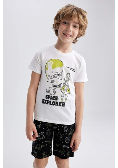 Defacto Erkek Çocuk Baskılı Kısa Kollu Şort Pijama Takım Z9175a623smwt34 Beyaz Defacto Erkek Çocuk Baskılı Kısa Kollu Şort Pijama Takım Z9175a623smwt34 Beyaz