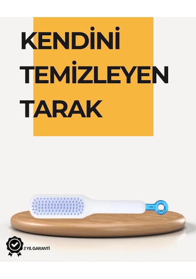 Zengemtx Kendi Kendini Temizleyen Saç Tarağı Anti-statik, Silikon Uçlu, Abs Malzeme, 22x4 Cm