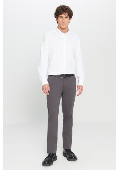 Ac&Co / Altınyıldız Classics Slim Fit Dar Kesim Pamuklu Esnek Chino Erkek Pantolon - Antrasit