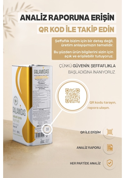 Palamidas Yeni Hasat Soğuk Sıkım Zeytinyağı Teneke 5 L