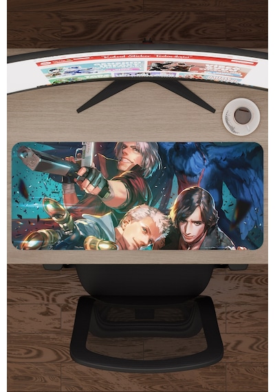 Devil May Cry Kaymaz Dikişli Kauçuk Oyuncu Mousepad V3 - 70x30 Xl Gaming Mouse Pad Fare Altlığı