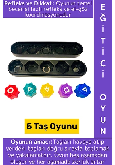 Eğitici Çocuk Refleks El Göz Koordinasyonu Beceri Gelişimi Eğlenceli Squid Game Beş Taş Oyunu