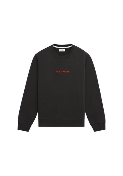 Guess Erkek Gj Cn Önde Logo Sweatshirt - Siyah Siyah