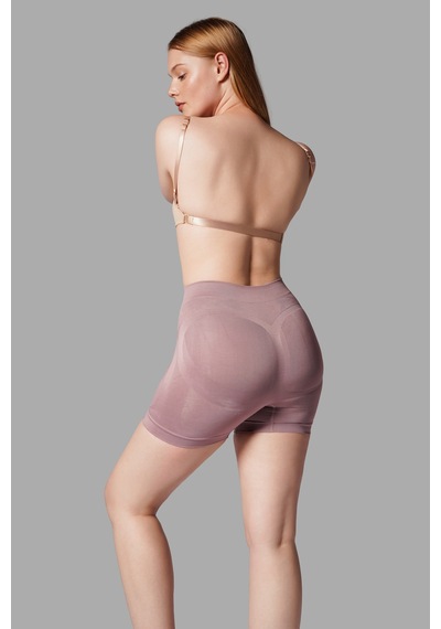 Fit Women Push Up Seamless Dikişsiz Popo Kısa Paçalı Korse 2064 Gül Kurusu