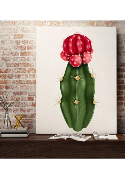 Bk Gift Kaktüs Tasarımlı Kanvas Tablo 70x100cm-19