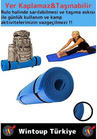Özel Çift Taraflı Kaymaz Silinebilir Yoga Meditasyon Fitness Kamp Minderi 10 Mm Askılı Mat 2'li Set Çok Renkli