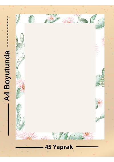 Kaktüslü Not Defteri Setimiz A4-a5-boyutunda Bloknot -notepad Okul Çok Renkli
