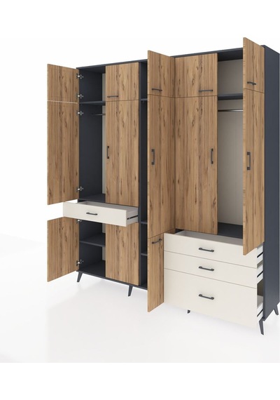 Hyperion Dolap 8 Raflı 4 Çekmeceli 3 Askılı 220x44x243 Antrasit-çam/aytaşı Atlas Çam/aytası Hyperion Dolap 8 Raflı 4 Çekmeceli 3 Askılı 220x44x243 Antrasit-çam/aytaşı Atlas Çam/aytası