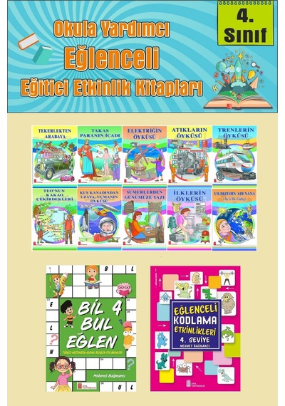 4.sınıflar İçin Okumayı Sevdiren 10 Lu Hikaye Seti -bil Bul Eğlen-kodlama 2 Okulda Evde Tatilde