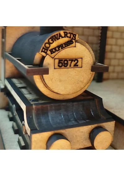 Algwooddesign Platform 9¾ Tren İstasyonu Ahşap Maket, 143 Parça Dıy Minyatür Tren İstasyonu Mod