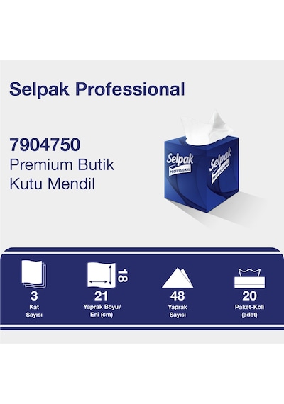Selpak Professional Butik Kutu Mendil 18x21cm 48 Yaprak