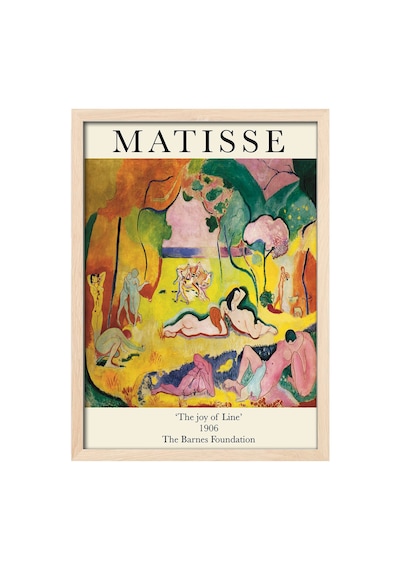 Henri Matisse Doğal Ahşap Çerçeveli Poster, Dekoratif Sanatsal Duvar Tablosu