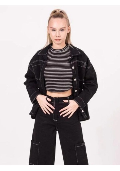 Zekids Kız Çocuk Gabardin Ceket-13921 Siyah
