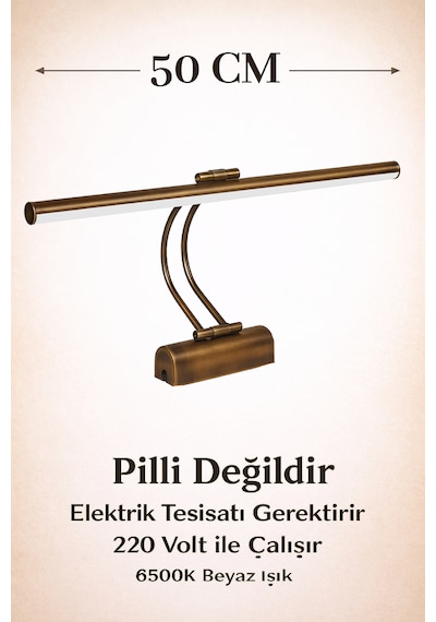 Merwish Flüt Led Aplik 50 Cm Duvar Aydınlatma 6500k Beyaz Işık Kablo Bağlantılı 220v Modern Tasarım Eskitme