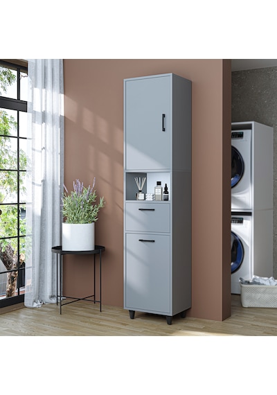 Çamaşır Sepetli Banyo Dolabı, Çok Amaçlı Dolap 45 X 200, Roomart Külgri