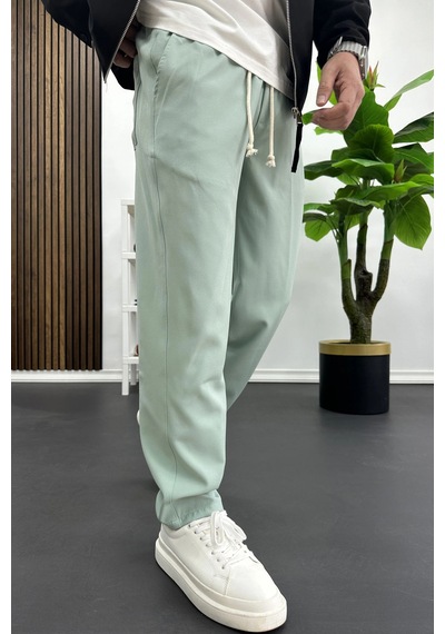 Edwox Erkek Düz Jogger Pantolon Yeşil Edw451 Yeşil