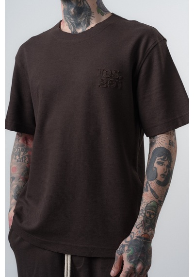 Respire Erkek Pis Dikişli Regular Fit T-shirt Şort Takım Kahve Kahverengi