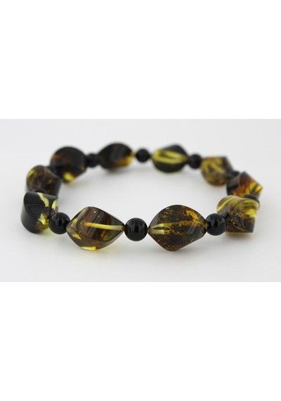Kehribar Bileklik Özel Tasarım Ambergold Blk23-36 Çok Renkli