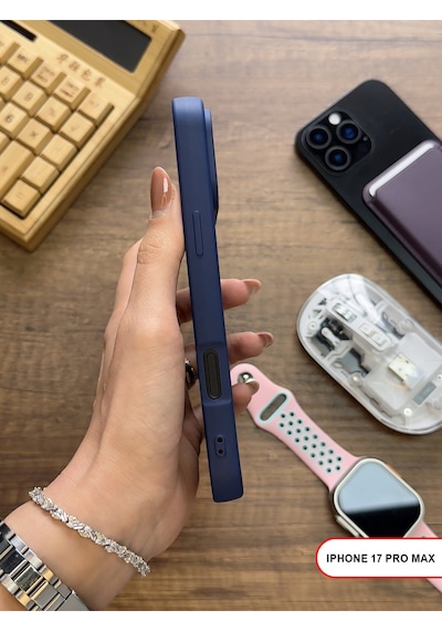 Apple iPhone 17 Pro Max Uyumlu Kamera Korumalı Darbeye Dayanıklı Renk Atmayan Keep Silikon Kılıf Lacivert