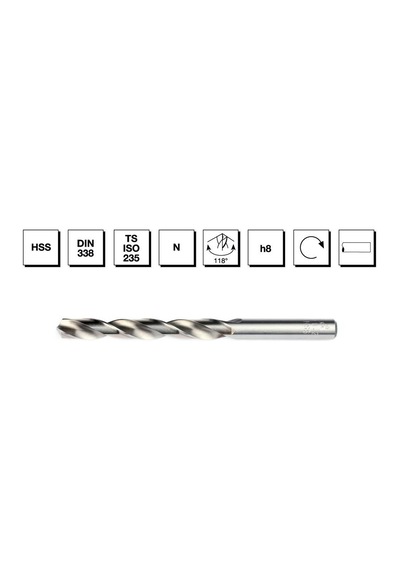 22 Mm Hss Dın 338 Silindirik Saplı Kısa Matkap Ucu Mte. - Taşlanmış