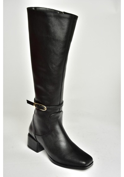Fox Shoes T590142609 Siyah Kalın Topuklu Kadın Çizme Siyah