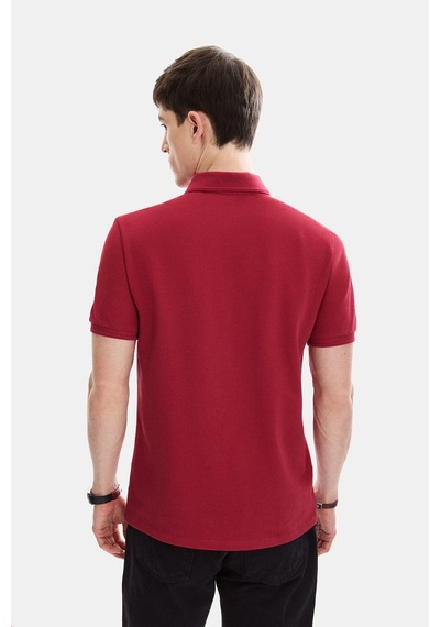 Backandbond Bordo Regular Fit Örme Polo Yaka Tişört