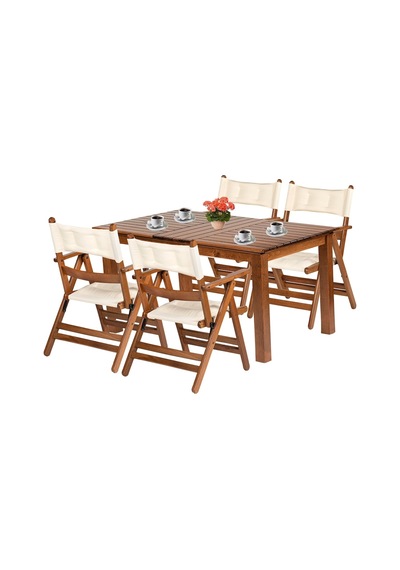 Marmaris Ahşap Bahçe Balkon Seti: 80X160 Sabit Masa + 4 Sandalye (553272466) Marmaris Ahşap Bahçe Balkon Seti: 80X160 Sabit Masa + 4 Sandalye (553272466)