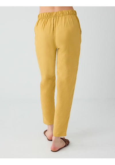 Jimmy Key Jimmy Key Sarı Dar Paça Normal Bel Dokuma Pantolon 6sw187274200