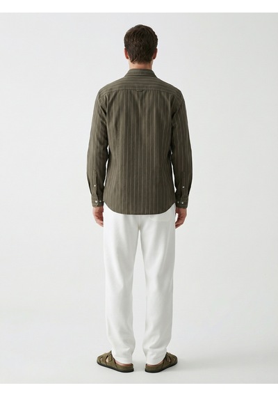 Xint Haki %100 Keten Regular Fit Gömlek 701010