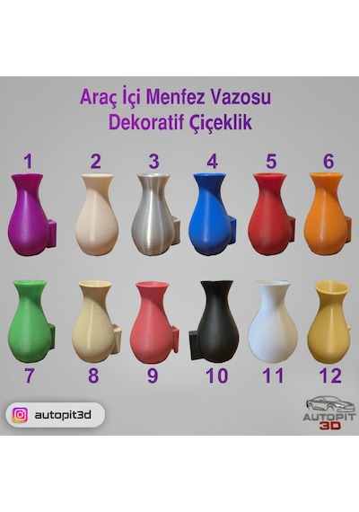 Araç İçi Menfez Vazosu 2 Li Set Dekoratif Çiçeklik Havalandırma Çıkışı Uyumlu Dekoratif Çiçeklik