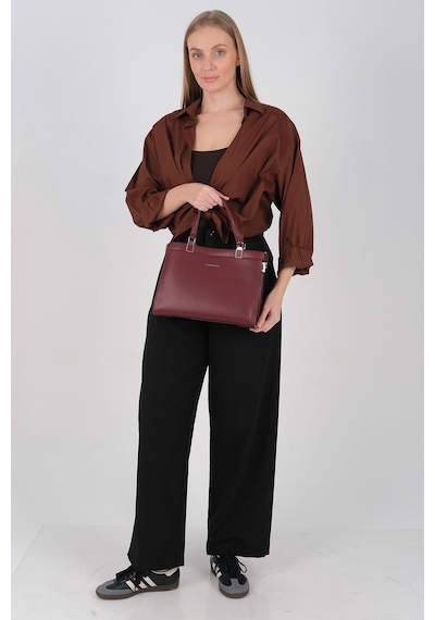 Silver Polo Sp1237 Kadın El Çantası Cilt Bordo-bordo
