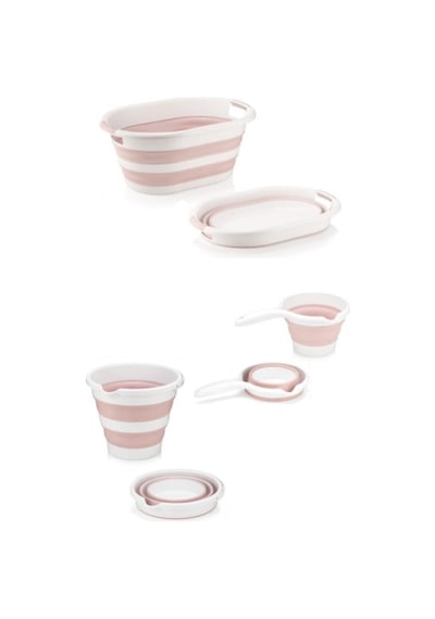 Ahir Ticaret Katlanabilir 3'Lü Banyo Seti Pembe