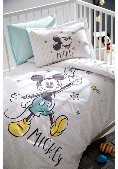 Özdilek Mickey Mouse Good Night Disney Lisanslı Bebek Nevresim Takımı Beyaz